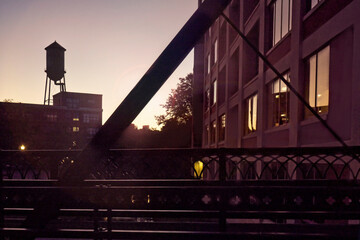 Sunrise from an iron bridge