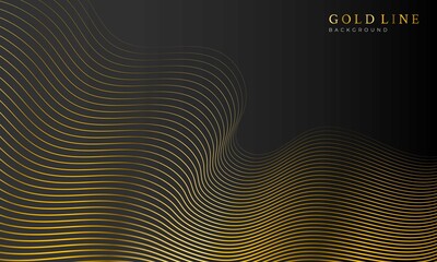 luxury gold wave line background vector design. Perfect for background, banner and card