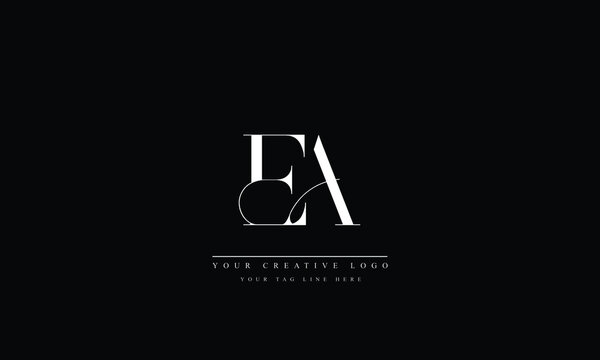 EA, AE, E, A Letter Logo Design with Creative Modern Trendy Typography