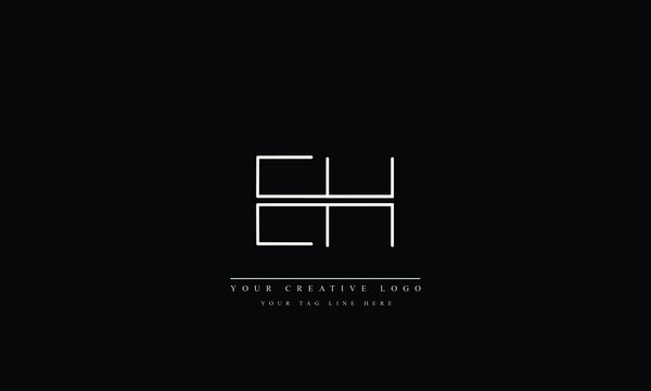 EH HE E H Letter Logo Design with Creative Modern Trendy Typography