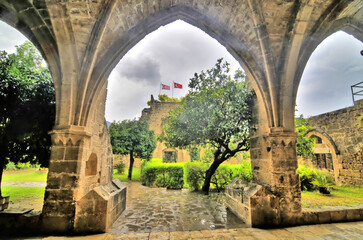 Fototapeta na wymiar Bellapais Abbey near Kyrenia city Northern Cyprus.