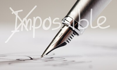 Signing a signature with a classic fountain pen