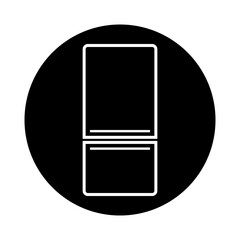 Traditional top freezer refrigerator or fridge line art vector,bubble icon for apps and websites