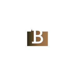 Letter B on the square icon template