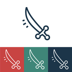 Linear vector icon with saber