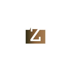 Letter Z on the square icon template