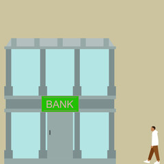A man goes to the bank
