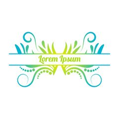 Colorful gradient abstract curly element for design, swirl, curl. Divider, frame isolated on white background. Vector illustration.