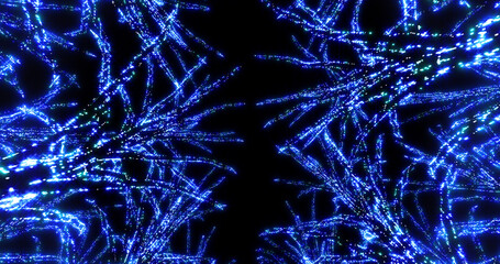 illumination tree neon city night light glitter 3D illustration background