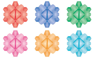 真上から見たリボンのイラストセット