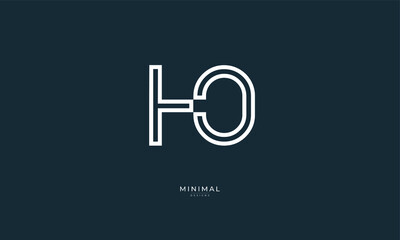 Alphabet letter icon logo HO