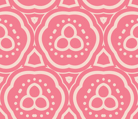 Abstract floral ornament, seamless pattern. Fantasy ornamental geometric background. Wrapping paper, textile, fabric. Vector illustration.