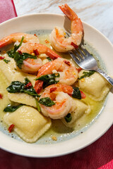 Tuscan Creamy Shrimp Ravioli