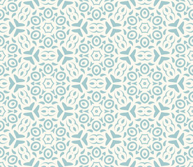 Abstract floral ornament, seamless pattern. Fantasy ornamental geometric background. Wrapping paper, textile, fabric. Vector illustration.