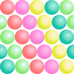 Sweet pastel seamless of gum balls isolated on white background. Suitable for wrapping paper, wallpaper, fabric, backdrop and etc.