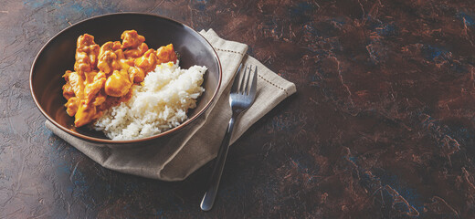Curried Coconut Chicken with rise