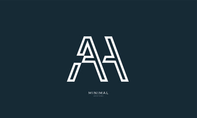 Alphabet letter icon logo AH