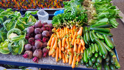 Fresh and organic vegetables at farmers market in split, croatia
