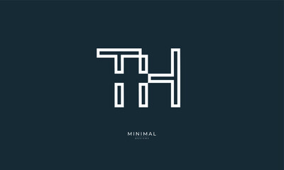 Alphabet letter icon logo TH