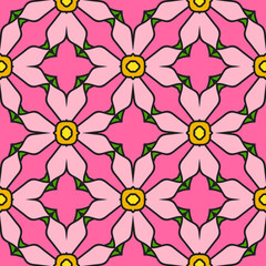 Fantasy seamless pattern with ornamental mandala. Abstract round doodle flower background. Floral geometric circle. Vector illustration.