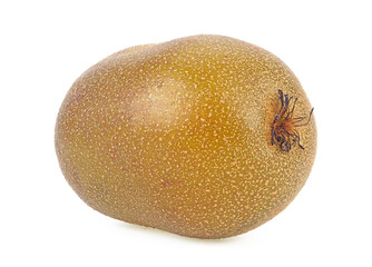 Yellow gold kiwi fruit isolated on a white background. Whole ripe kiwi fruit.