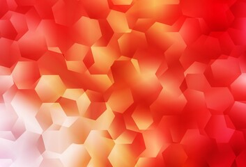 Light Red, Yellow vector abstract polygonal template.