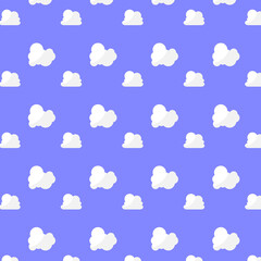 Seamless pattern fluffy white cloud on blue background