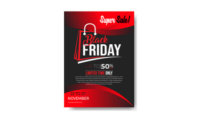 Black Friday trendy sale flyer and poster template design.