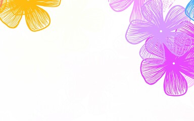 Light Multicolor vector doodle template with flowers