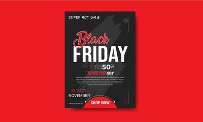 Black Friday trendy sale flyer and poster template design.