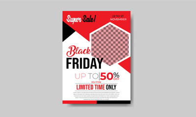 Black Friday trendy sale flyer and poster template design.