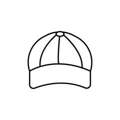 Golf cap icon in outline style isolated on white background. Golf club symbol vector illustration.