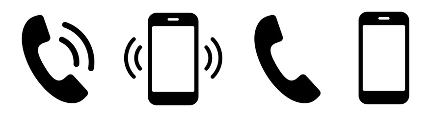 Fotobehang Ringing phone simple icon set. Smartphone ringing. Phone sign. Vector © warmworld