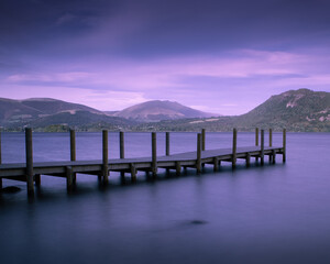 Pier on the lake of Derwent Water