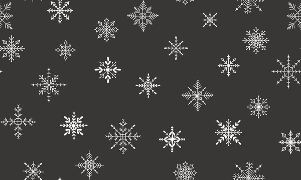 Snowflakes on a black background. Vector set of snowflakes. Icon, template, design. New Year's or winter things. Isolated on white background snowflakes. EPS 10