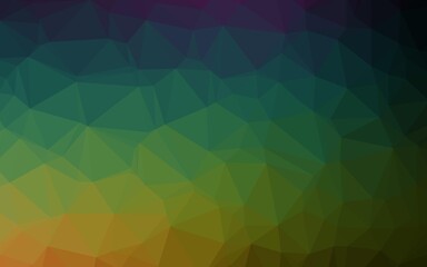 Dark Multicolor, Rainbow vector shining triangular background. Modern geometrical abstract illustration with gradient. Brand new style for your business design.