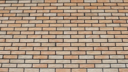 motley smooth brownish brick wall with dark seams visible obliquely as a design decor base background