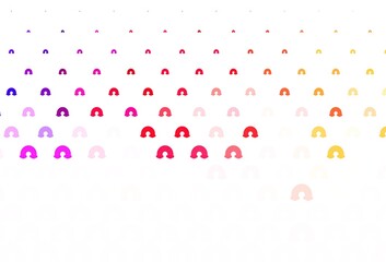 Light Red, Yellow vector backdrop with rainbows, clouds.