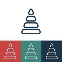 Linear vector icon with toy pyramid