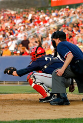 baseball player catcher and umpire