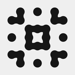 Abstract Cross Pattern Dots Logo generative computational art illustration