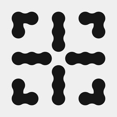 Abstract Cross Pattern Dots Logo generative computational art illustration