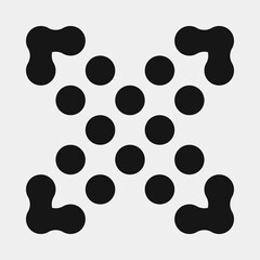 Abstract Cross Pattern Dots Logo generative computational art illustration