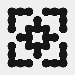 Obraz premium Abstract Cross Pattern Dots Logo generative computational art illustration