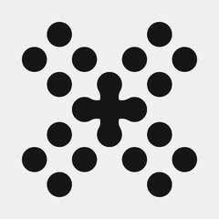 Abstract Cross Pattern Dots Logo generative computational art illustration
