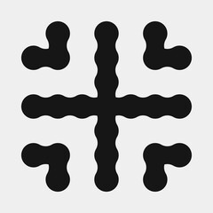 Obraz premium Abstract Cross Pattern Dots Logo generative computational art illustration