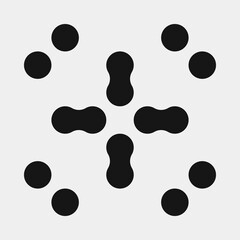 Fototapeta premium Abstract Cross Pattern Dots Logo generative computational art illustration