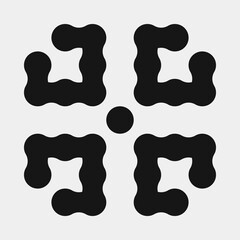 Abstract Cross Pattern Dots Logo generative computational art illustration