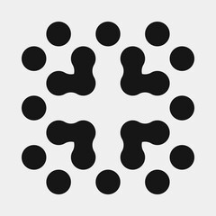 Abstract Cross Pattern Dots Logo generative computational art illustration