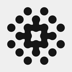 Abstract Cross Pattern Dots Logo generative computational art illustration